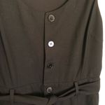 Frank And Oak Black  Sleeveless Button Front Tie Waist Jumpsuit Size M Photo 4