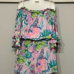 Lilly Pulitzer  Calla Amethyst Mermaid Off the Shoulder Romper XS Photo 2