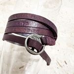 Good Works Leather Wrap Around Bracelet Purple Matthew 19:26 and 8:13 Photo 6