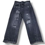 United Colors Of Benetton Jeans Size 25 26x22 Cropped Jeans Distressed Destroyed Photo 0