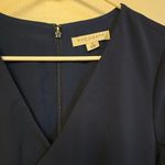 Kay Unger Women's Pleated Crepe Walk Thru Jumpsuit Navy sz 8 NWT Blue Photo 2