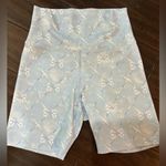 Love Shack Fancy  Light Blue Bow Print Bike Shorts Photo 0