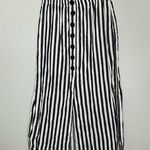 Cupcakes and Cashmere Black White Striped Faux Front Button Midi Skirt Size 2 Photo 1