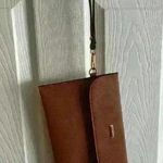 Elim & Paul slim envelope wristlet clutch Saffiano leather NEW Photo 0