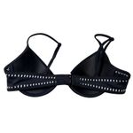 Victoria's Secret The Fabulous Crochet Trim Bikini Top Bra 32B Black Swimwear Photo 1