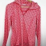 Columbia Pink Red Printed 1/4 Zip Long Sleeve Pullover Women's Size Medium M Photo 0
