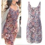 CAbi  Fresco Shift Mini Slip Dress Women’s MEDIUM Purple Orange V-Neck Photo 2