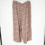 Anthropologie  Animal Print Pleat Front Wide‎ Leg Crop Pants XL Photo 5