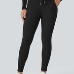 Halara Softlyzero Plush High Waisted Drawstring Full Length Joggers Black XS P Photo 2