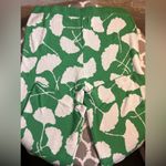 Diane Von Furstenberg  Green White Wide Leg Pants sz LG floral wide leg casual Photo 8