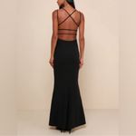 Lulus All this Allure NWT size Large Black Strappy Backless Mermaid Maxi Dress Photo 1