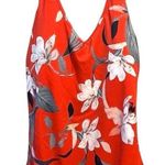 Athleta Waimea Plunge One Piece Swimsuit Floral Red M Tropical Beach Vacation Photo 0