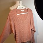 Prómesa Promesa Ribbed V-Neck Sweater Peach Pink Size L Excellent Condition Photo 0
