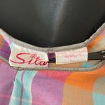 Vintage Plaid Muumuu Dress Relaxed Fit Flaws Cotton Women Size Large Blue Orange Photo 12