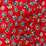 My Michelle  Sundress‎ Red Floral Ditsy Print Dress Medium Flutter Sleeves V-Neck Photo 9