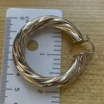 Boutique Twisted Silver Hoop Earrings Photo 1