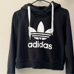 Adidas  Black Logo Crop Hoodie Photo 1
