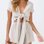 Princess Polly Tan Romper Front Tie Photo 0