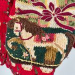 Vintage Tiara Red Cardigan Sweater 2000 Teddy Bear Fair Isle plus size 18/ 20 Photo 3