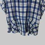 The Great Twirl Top Blue Picnic Plaid Cotton Ruffle Hem Size 0 Photo 4