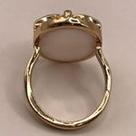 Boutique Elegant Gold Tone Ring with Dragonfly and Opalescent Oval Centerpiece Size 7 Photo 3