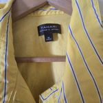 Tahari ‎ Arthur S. Levine Striped Sleeveless Midi Dress with Belt Yellow 16 Photo 2