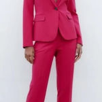 ZARA  Hot Pink Trouser Size 10 Straight Crop‎ Dress Pant Photo 0