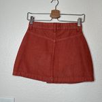 Free People Ray corduroy orange button front mini skirt size 0 Photo 6
