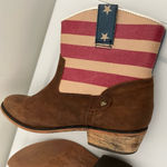 Sterling River American Flag Boots Brown Red Blue Size 8 Photo 9