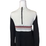 Free People Colorblock Sweater Dress Medium Knit Neutral Black Linen Cotton Photo 10