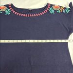 Talbots  Embellished Blue Red Flutter Sleeve Mini Dress Photo 2