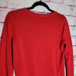 Talbots  VALENTINE'S DAY RED JE' TAIME HEART 3D FLOWER BEAD ACCENTS SWEATER XS Photo 7