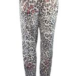 secret treasures  Gray Leopard Print Elastic Waist Drawstring Lounge Pants Sz XL Photo 2