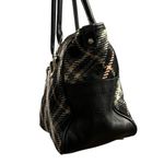 Burberry Blue Label Black, White, Gray, Pink & Tan Plaid Bag with Silver buckles Photo 4