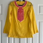 Tory Burch Women’s Yellow Tunic with Neck Sequins-like Design Photo 0