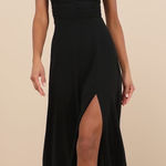 Lulus NWT  Sweeney Black Sleeveless Maxi Dress Wedding Formal Cocktail Sz L Photo 0