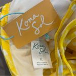 Kona Sol Women’s New  yellow gingham plaid triangle bikini top Photo 5