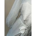 NSR Chiffon Morgan Midi Flutter Dress Long Sleeve Tie Waist in Olive Size Small Photo 2