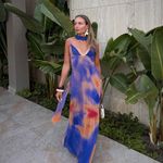 ZARA  Vibrant Multicolor Maxi Dress halter scarf flowy bodycon evening party  Photo 4