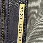Elliott‎ Lucca Glossy Eggplant Purple Leather Textured Quilted Satchel Purse Photo 8