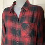 beach lunch lounge top Red Black Buffalo Plaid Check Small Button Up S Photo 2