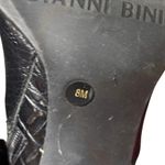 Gianni Bini Leather Knee High Stiletto Boots Sz 8 Black Crocodile Pointed Toe Photo 6