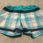 Lululemon Speed Short Lagoon Checkmate Plaid Size 4 Photo 0