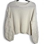 Jessica Simpson size large L white oversized polka dot sweater Photo 0