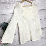 Roxy NWT After Beach Break Crochet Hooded Sweater Off White Size Large Photo 4