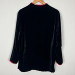 Chico's  Design 1‎ Jacket Womens Medium Black Velvet Floral Silk Rayon Toggle M 8 Photo 10