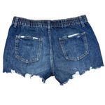 Aerie  Distressed Denim Mom Shorts Blue Wash Raw Hem Casual Womens Medium Photo 1