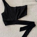 Cousin Couture One Shoulder Black Women's Tie Top Photo 2