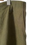 Poetry  Relaxed Straight Leg Yarn Dyed Linen Pants Forest Olive Green size 14 Photo 5