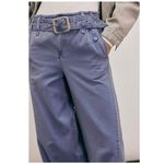 Free People  Sloane Belted Blue Wide Leg Pants Size Small Photo 2